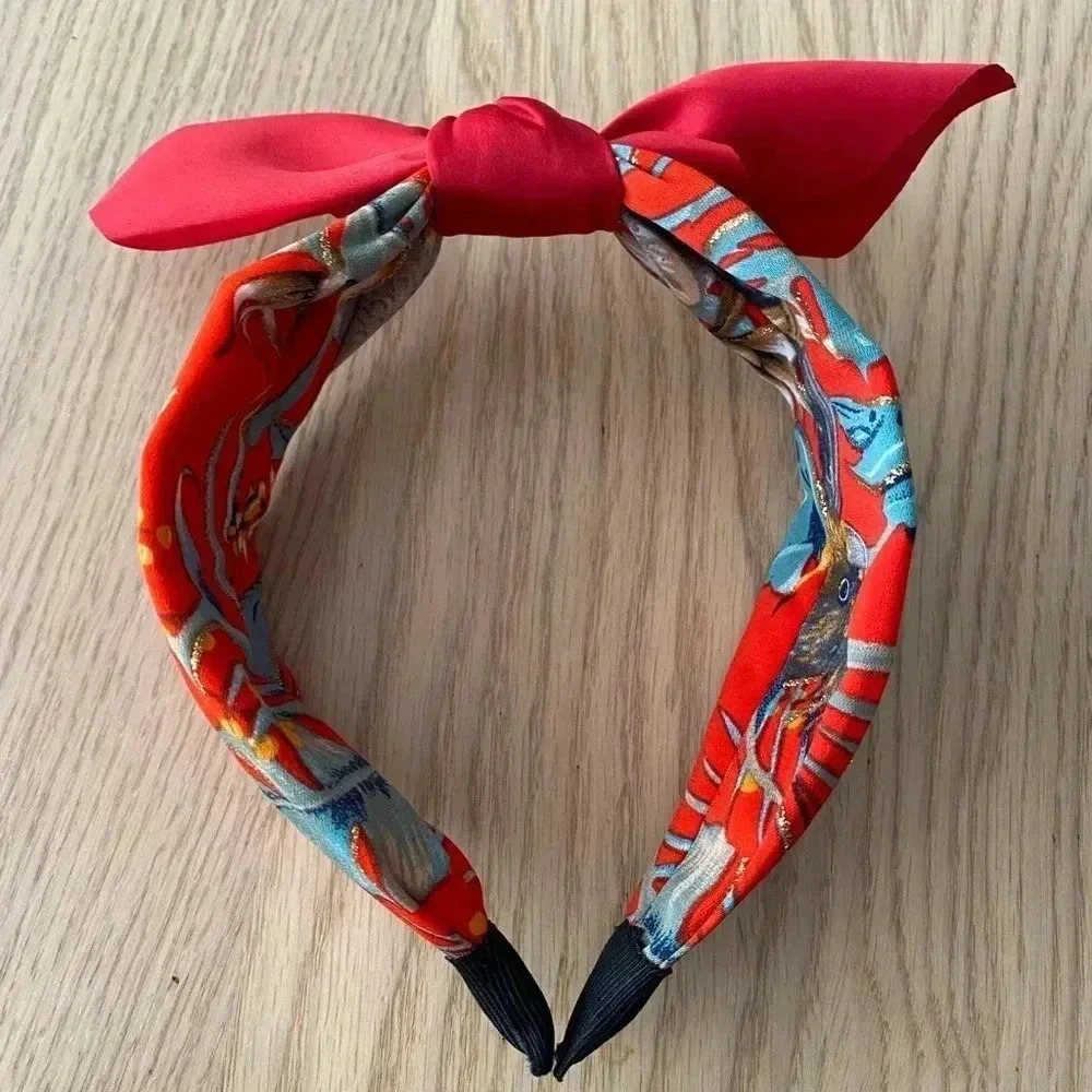 🆕Red Summer Multi-print Bow Knot Headband🆕